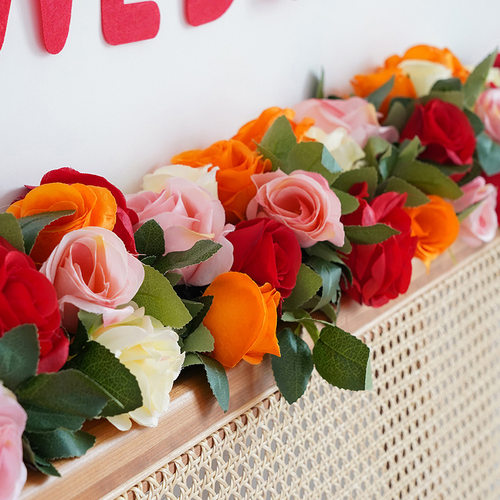 顺便买卖婚房装饰仿真花藤结婚床头假花玫瑰藤条婚礼装饰藤蔓遮挡