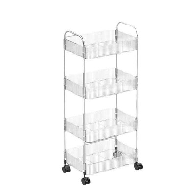 Bathroom storage rack vegetable basket multilayer cart shelf