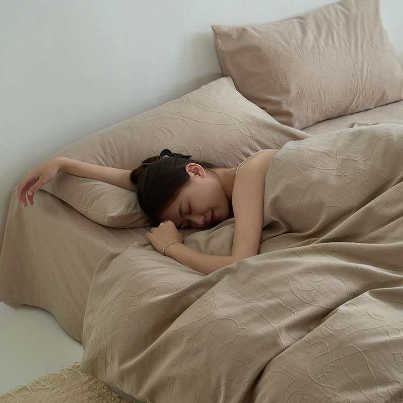 简约全棉水洗棉四件套 纯棉提花色织被套床单床上三件套宿舍4,3C数码配件,其它配件,淘宝优惠券,粉丝福利购,淘宝优惠卷