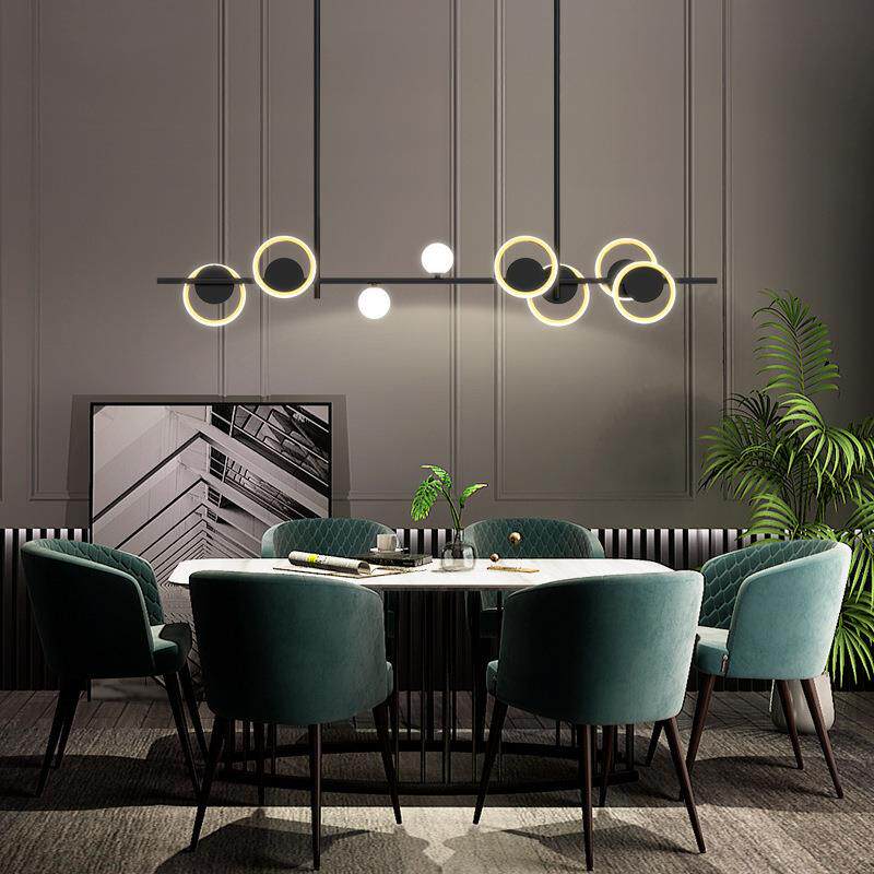 简约现代创意餐厅吊灯个性吧台饭厅餐桌吊灯北欧灯led长条灯具