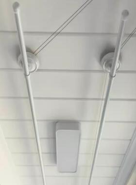 kt白色晾衣架阳台手摇晾衣架升降双杆手动晾衣杆室内自动晒衣架凉