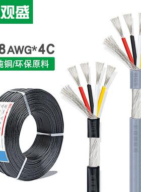 四芯加地屏蔽线2547#28*4C缠绕屏蔽OD3.2mm美标灰色4x0.1mm音频线