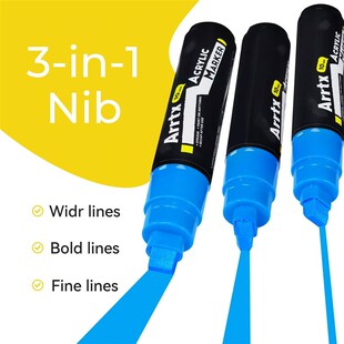 Arrtx Acrylic Paint Markers, 10mm Felt Tip Jumbo Markers, 12