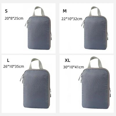 4Pcs Travel Compression Packing Cubes Bag Portable Suitcase