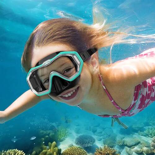 Kids Snorkel Mask 3 Windows Panoramic Wide View HD Three-Len