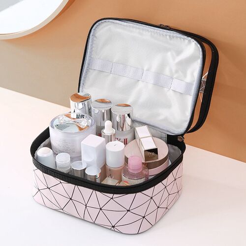 Multifunction Double Transparent Cosmetic Bag Women Make Up