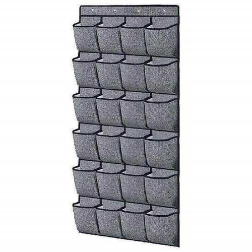 24 Pockets Over The Door Hanging Shelf Rack with 4 Hooks