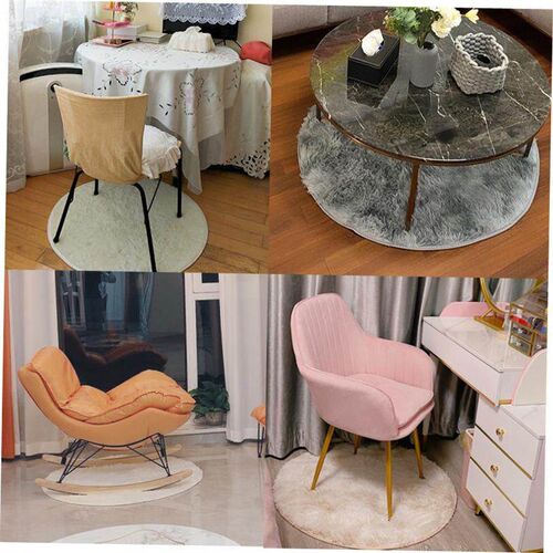 Round Fluffy Area Rug for Bedroom Soft Shaggy Carpet Circle