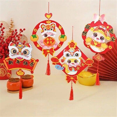 Chinese Style Snake Year Fu Character Pendant DIY Toy