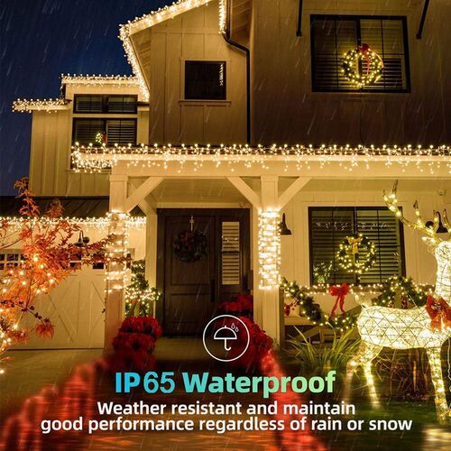 3.5M/7.5M 160Leds Solar Icicle String Lights Indoor Outdoor