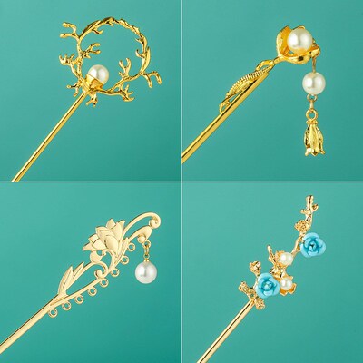 Chinese Style Tassels Metal Hair s Hairpin Pearl Hair Pins C