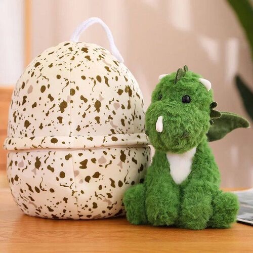 2 In 1 Dinosaur Plush Green Baby Dino In A Dragon Egg Stuffe