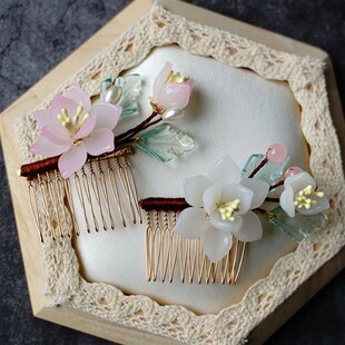 Peony Floral Hair Comb Chinese Wedding Side Pin For Women Fa