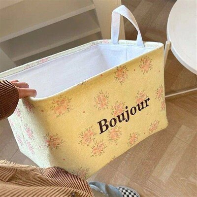 Fabric Storage Basket Folding Washable Portable Storage