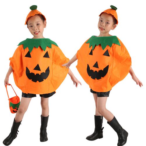 Halloween costume Childrens Day pumpkin costume set披风