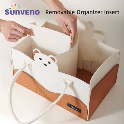 Sunveno Diaper Caddy Organizer Nursery Storage Bin Car Organ