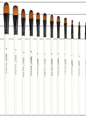 12 PCS Round Filbert Paint Brushes Set, Artist Brush for Acr