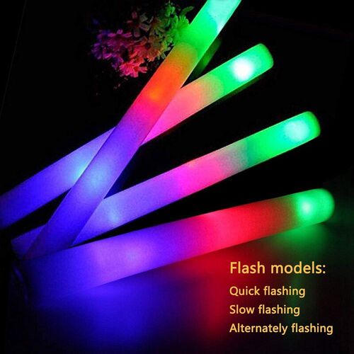 White Light Glow Sticks 20 Pcs LED Foam Sticks Glow Cheer Ba