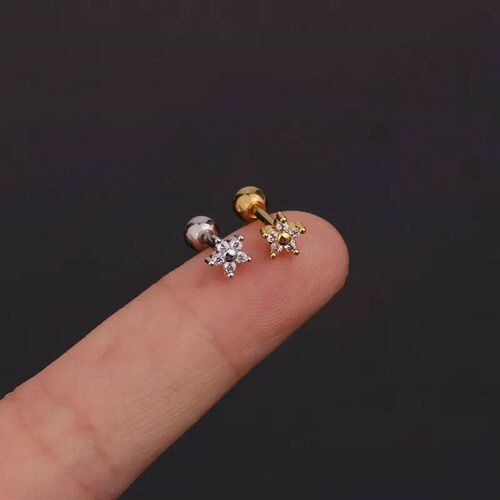 1PC Korean Stainless Steel Zircon Ear Piercing Earring for W