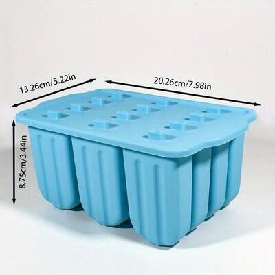 12 Grids Silicone Popsicle Molds with Lid - Easy Release Ice