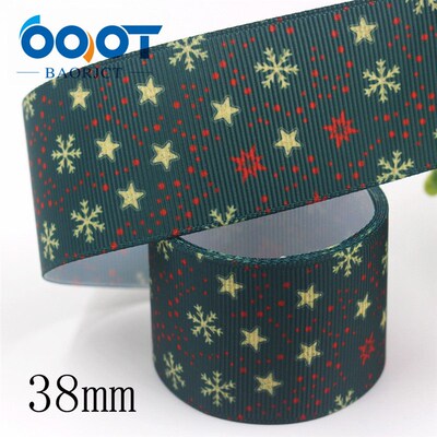 1-1/2 10yards Christmas Snowflake Cartoon Grosgrain Ribbon