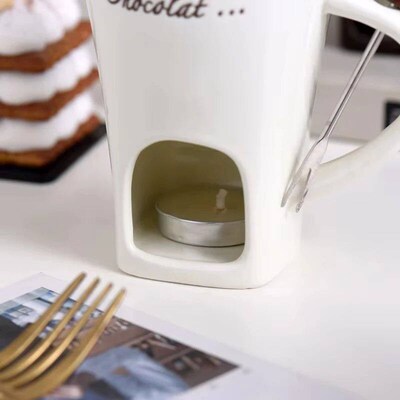 130ml Chocolate Fondue Cup European Candle Cup Ceramic Mug H