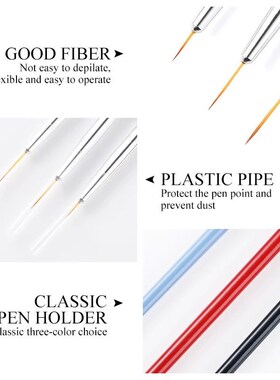 3PCS/Set New Nail Brush Art Line Painting Pen 3D Tips DIY Ac