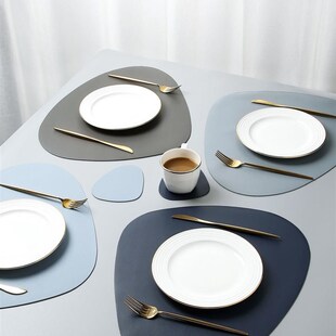 nordic leather table mat western food pad plate cushion