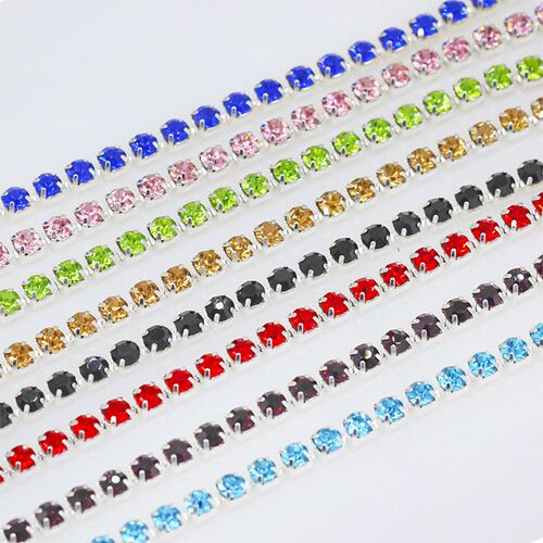 1Yard 10Yards/Roll SS6-SS18 Crystal Rhinestone Chain Sew-On