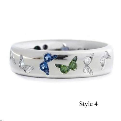 Exquisite Colorful Butterfly Rings for Women Crystal Rhinest