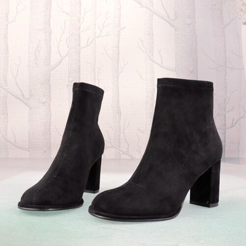 2023 new sretch velvet round toe high heel womens  sleeve b