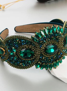 Bohemia Handmade Vintage  Crystal Rhinestones Headband Flowe