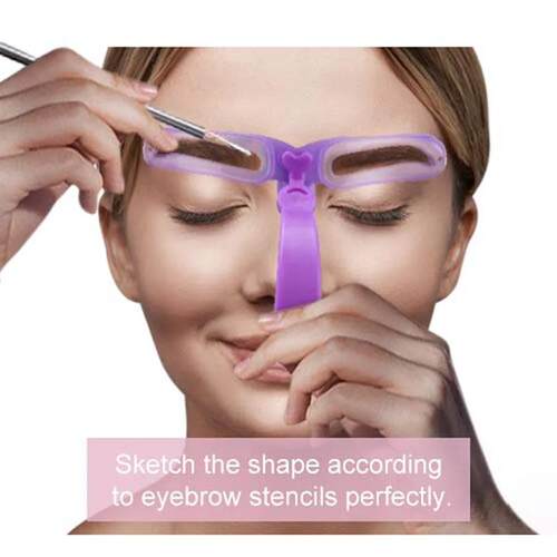 8 In 1 Reusable Eyebrow Stencil Beauty Makeup Brow Stamp Tem