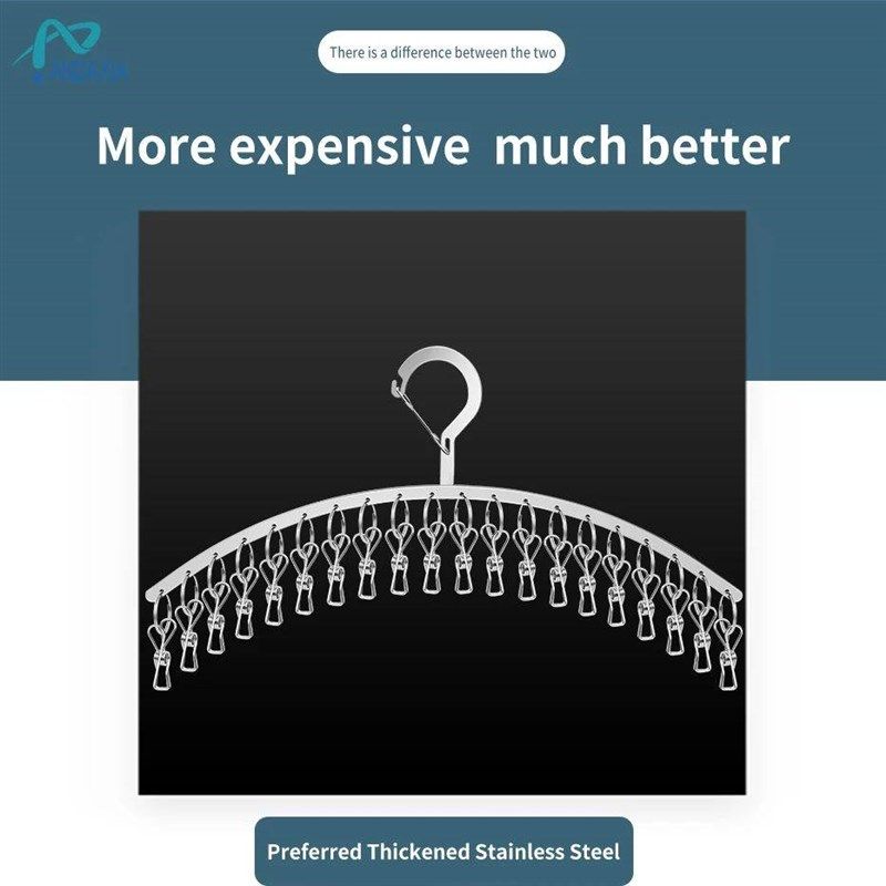 Cross Border Stainless Steel Clothes Rack Curved 6/8/10 Clip,收纳整理,袜子架,淘宝优惠券,粉丝福利购,淘宝优惠卷