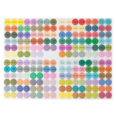 1set 192 Pcs Essential Oil Bottle Cap Lid Label Pre-printed