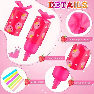 6pcs Colorful Mini Highlighter Candy Pastel Highlighter, Cut