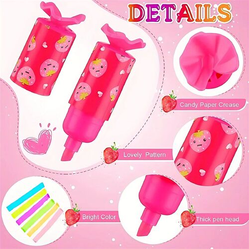 6pcs Colorful Mini Highlighter Candy Pastel Highlighter, Cut