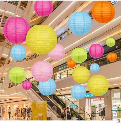 1pc 16Inch 40cm Paper Lanterns White Pink Hanging Lanterns