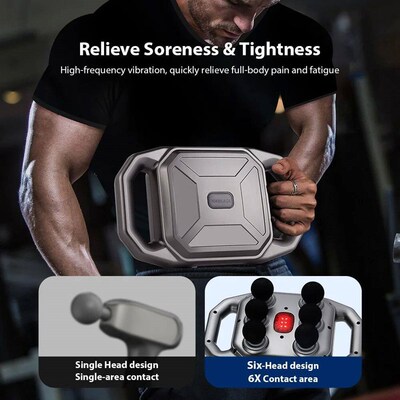 Six-head Fascia Gun High Frequency Vibration Body Massage Gu