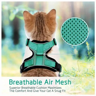 Cat Harness and Leash for Walking,Escape Proof Soft Adjustab