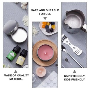 1 Set Candle Making Kit Pouring Pot Wicks Sticker DIXY Candl