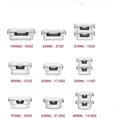 Glass Food Storage Containers Meal Prep Leftovers Lunch