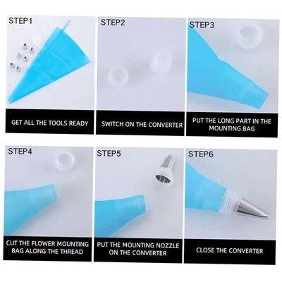 Icing Piping Cream Pastry Bag + Nozzle Set Cake Decorating