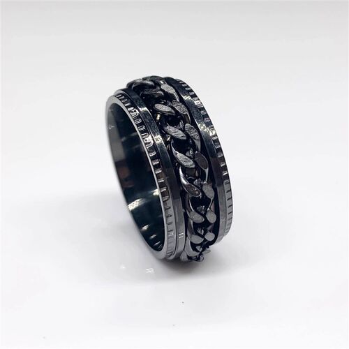 Anxiety Fidget Rings For Men Spining Titanium Stainless Stee