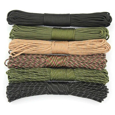 Army Green Black Paracord 550 Climbing Lanyard Tent Rope 4mm