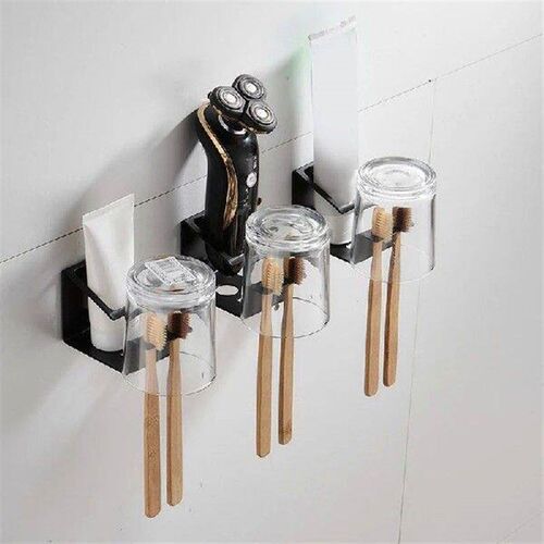 Upgraded Stainless Steel Toothpaste Toothbrush Cup Holder