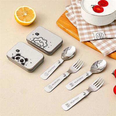 3Pcs/Set Portable Foldable Dinnerware Set 304 Stainless Stee