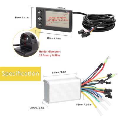 24V-48V/36V-60V 350W Electric Bicycle Controller with LCD Di
