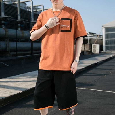 Suit Mens Summer Clothes Fashionable Handsome Mens Short-s