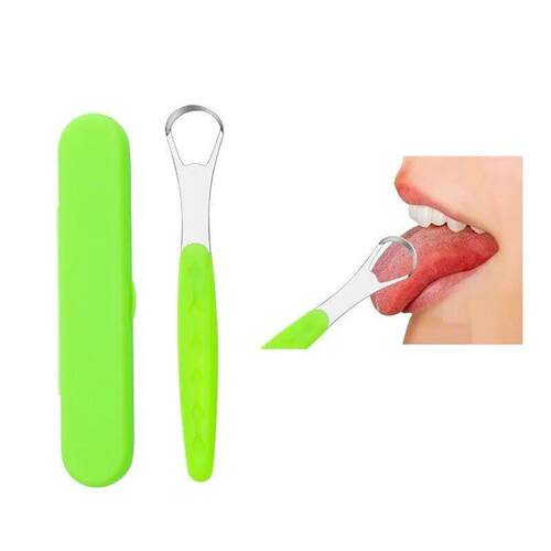 1pc Stainless Steel Tongue Scraper Cleaner for Oral Hygiene